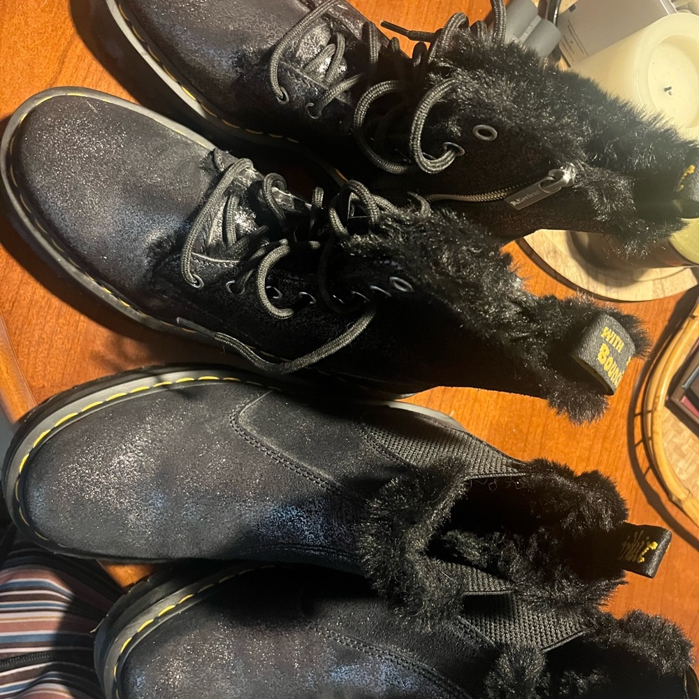 Dr. Martens Black Fur-Lined Boots